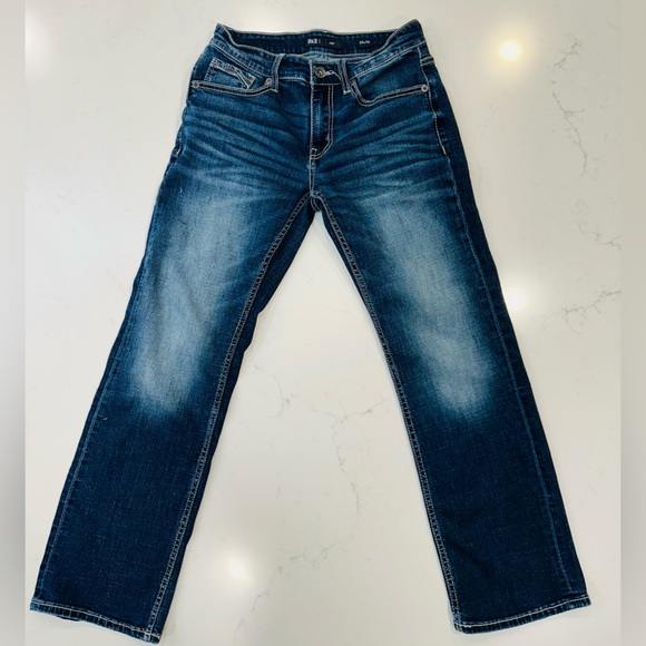 BKE Jake Straight Men’s Dark Blue Jeans - Picture 3 of 4